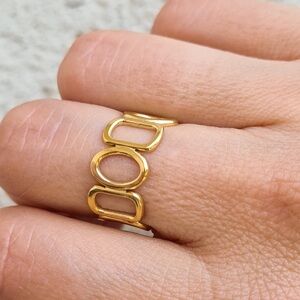 Elegant Gold-Tone Stainless Steel Ring (R24)